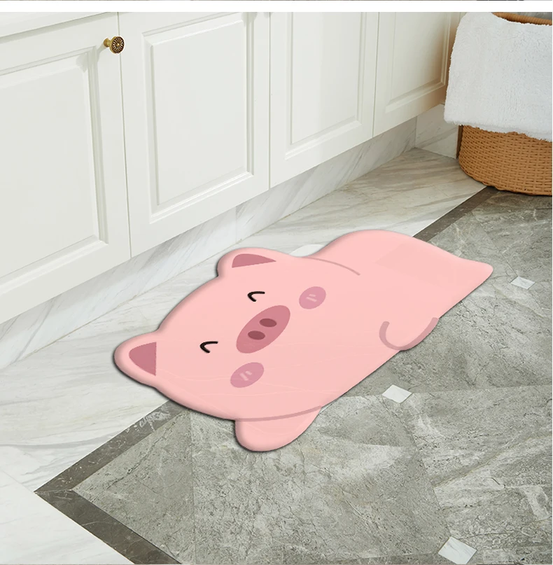 water absorption bathroom mat diatomite material cartoon design