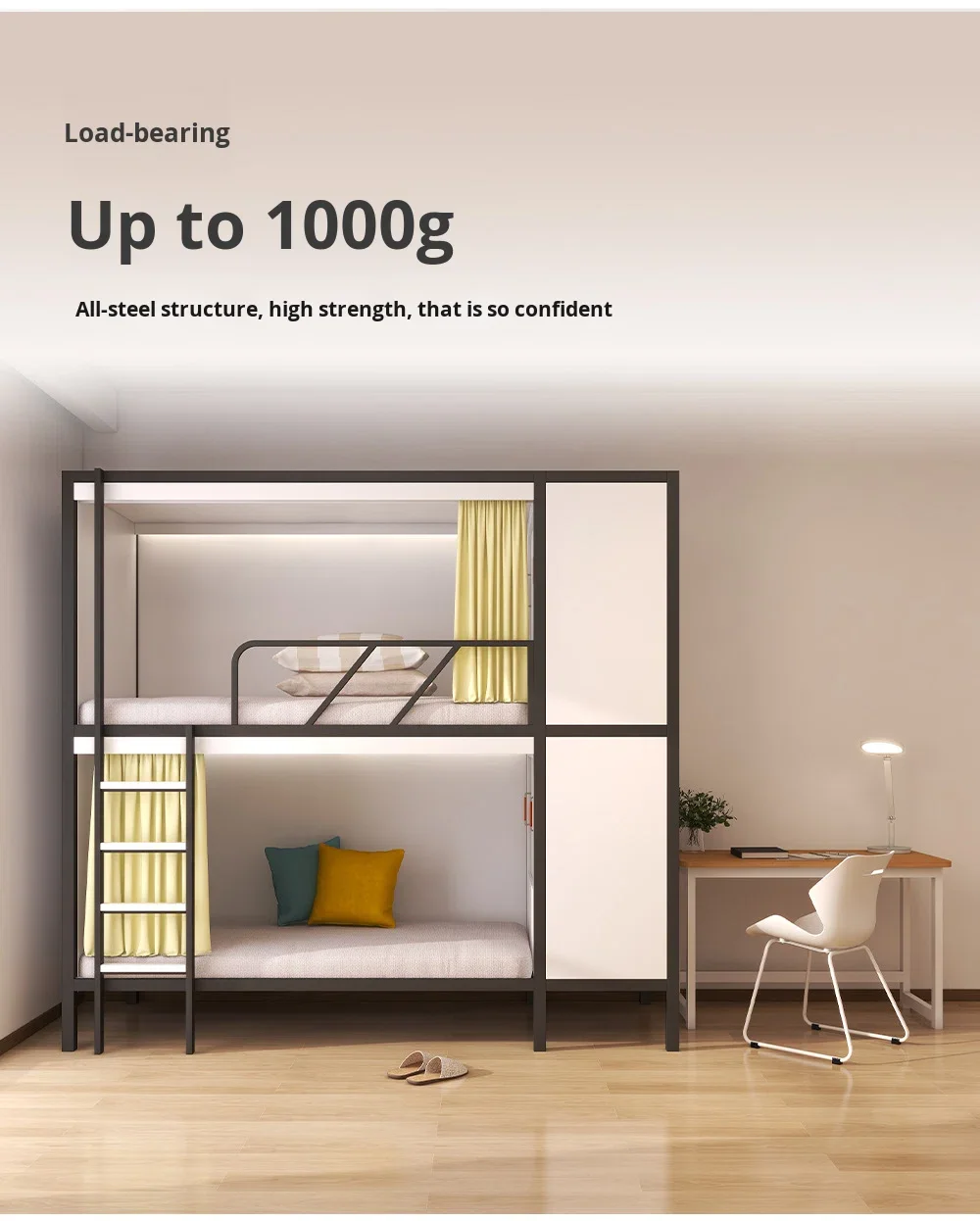 product custom free 3d design service space capsule apartment iron bed dormitory student school double decker bunk bed for adult-9