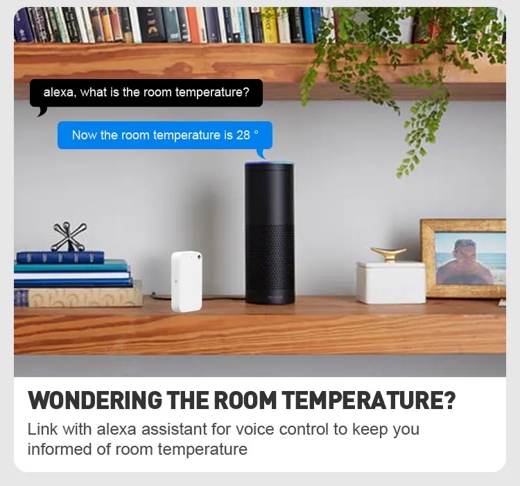 Tuya Zigbee Temperature Humidity Sensor Work With Alexa Smart Home Smart Lifetuya Smart App 