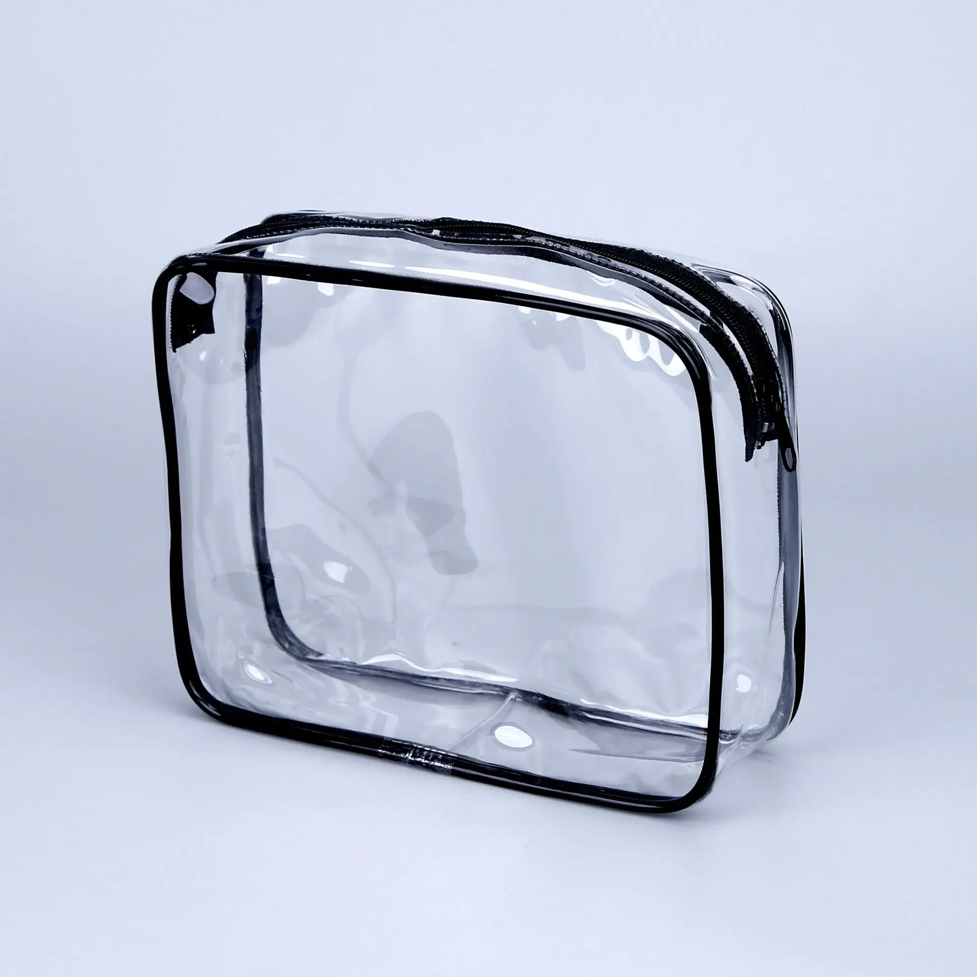 Custom Logo Zipper Pvc Transparent Travel Bags Makeup Cosmetic Pouch ...