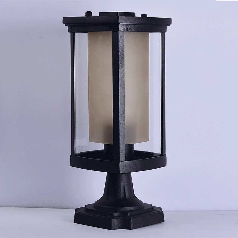 European Style Outdoor Solar garden stone main Gate Post Led Pillar Light decoration IP65 CE ROHS Certificate