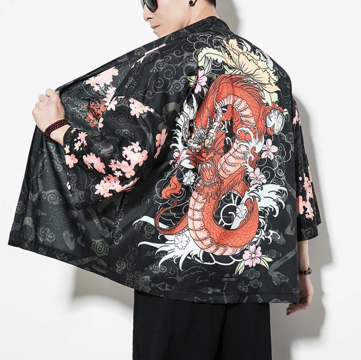 Áo Kimono In Hoa Cho NamÁo Sơ Mi Kimono Thường Ngày Phong Cách Nhật Bản In  Hoa Văn Dân Tộc  Buy Áo Sơ Mi Cho Người Đàn Ông Giản DịNgười Đàn