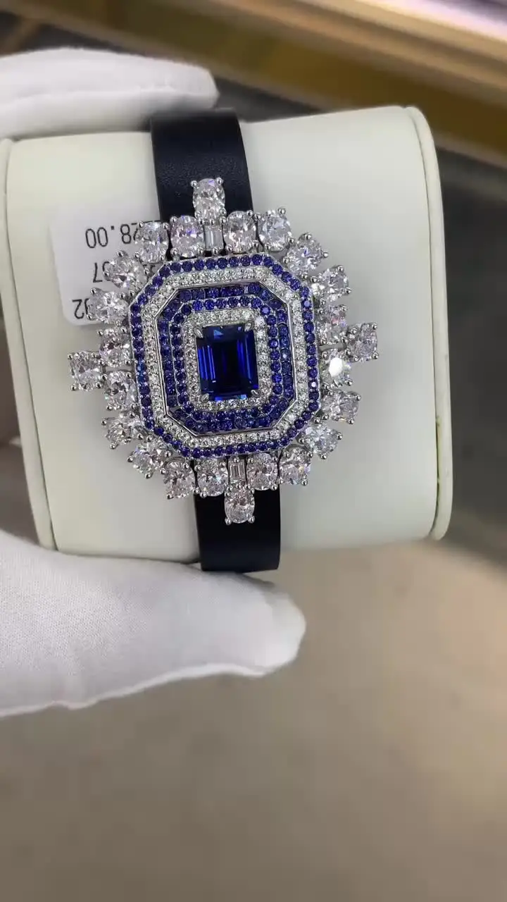 Ruizuan Gold Plated Lab Made White Sapphire Jewelry Sapphire Stone