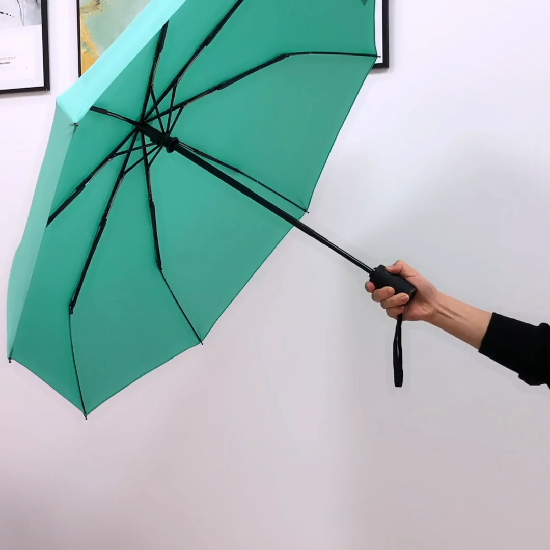 338ac 3 Fold Small Compact Automatic Rain Windproof Travel Umbrella