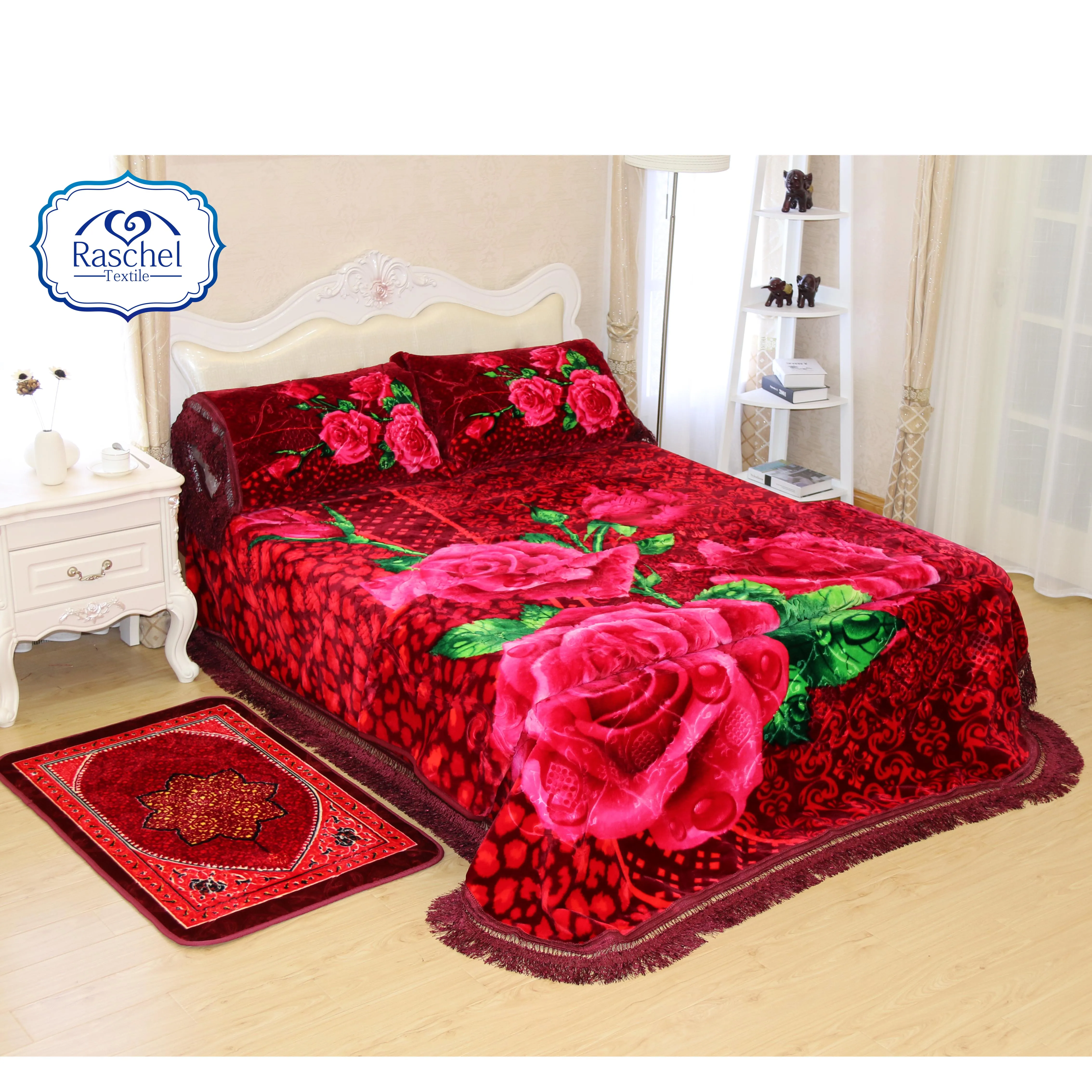100 Polyester Korean Style Bedcover 4 Pcs 3d Blanket Bedding Set Buy