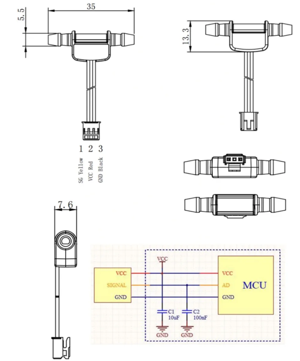 Taidacent Photoelectric Pipeline Flow Level Sensor - 50000 Hours