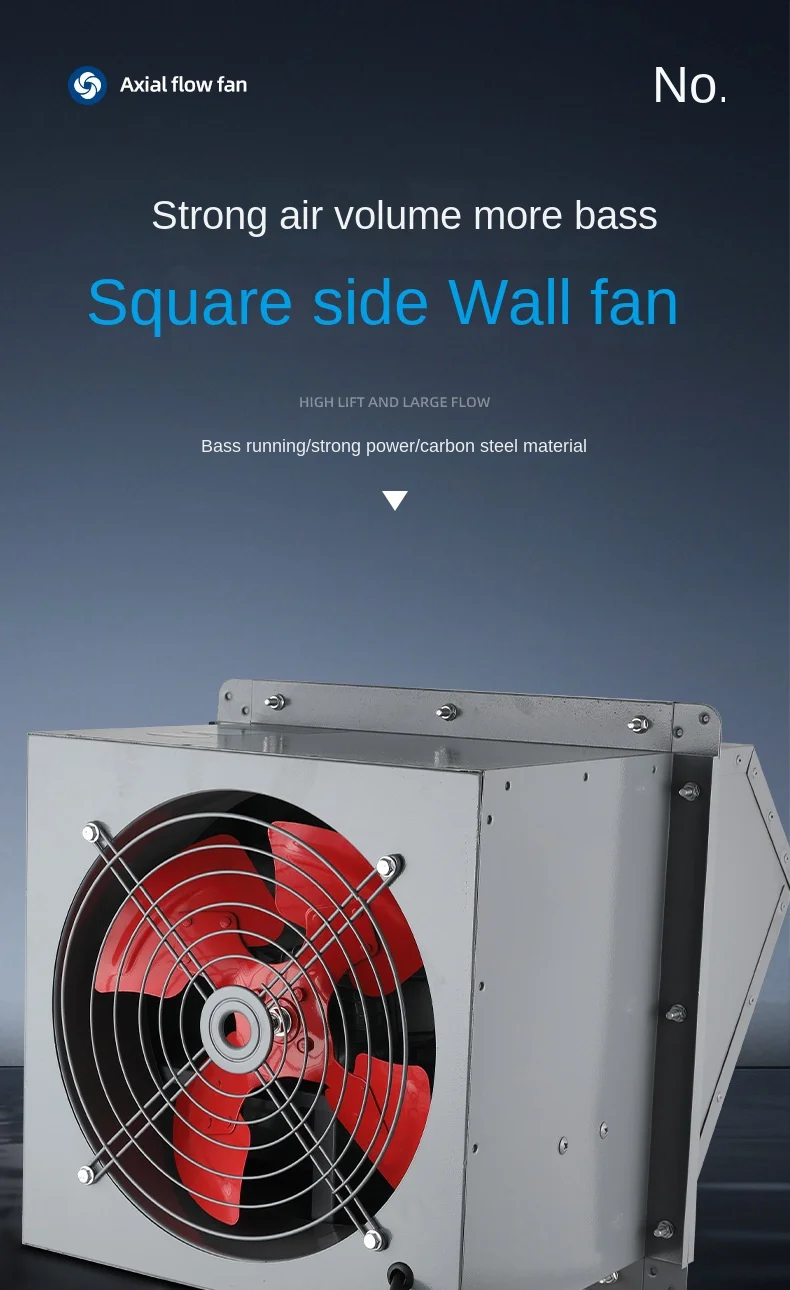 Square Axial Exhaust Fan, DWEX, Wall, Steel, 220/380V - detail 2