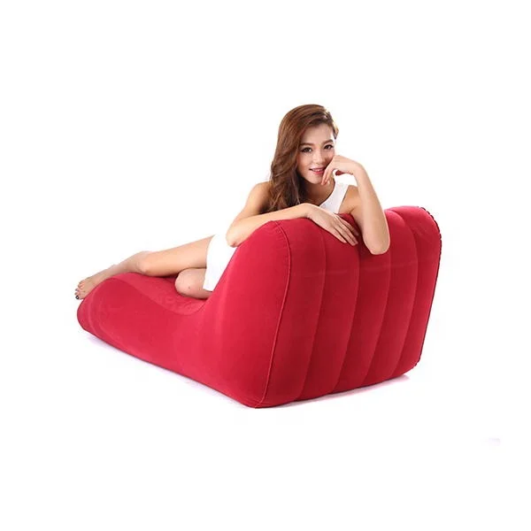 PVC Flocking  Air Sofa  Inflatable Adult Relax Chair Lounge Sofa Chair For Sun Sofa