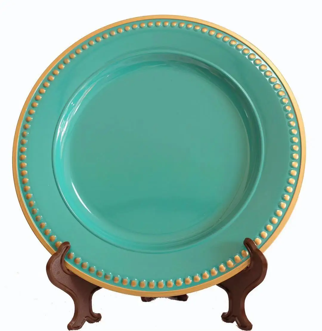 Ecofriendly Bronze Golden Round Dish Wedding Decoration Round Plastic