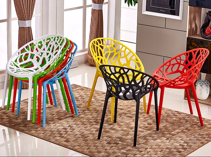 Free Sample Design Pp Plastic Simple Leisure Chair Dining Room
