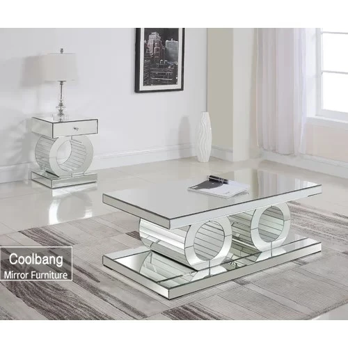 glass mirror lamp table