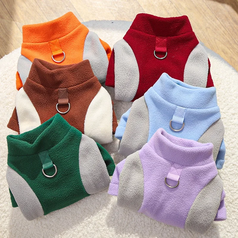 Autumn Winter New Pet Dog Cat Clothing Corgi Sports Base Shirt Fleece-Lined Dog Clothing Cat Supplies Made Polyester Classic