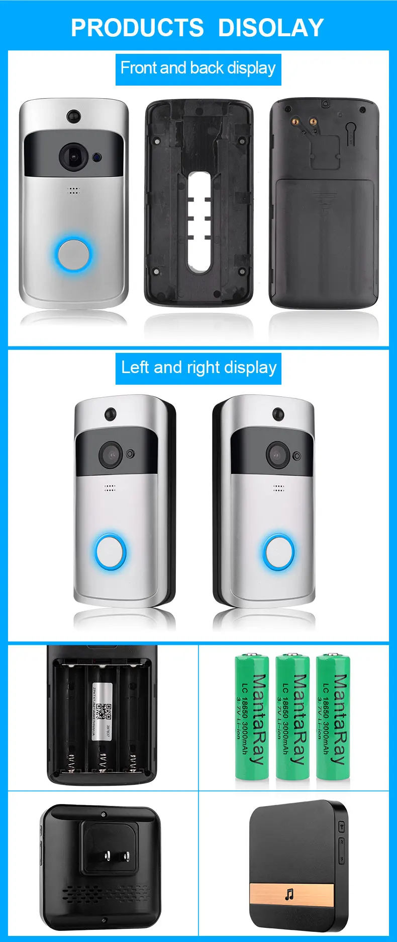 multi apartments video door phone indoor monitor works with iOS Android smartphone