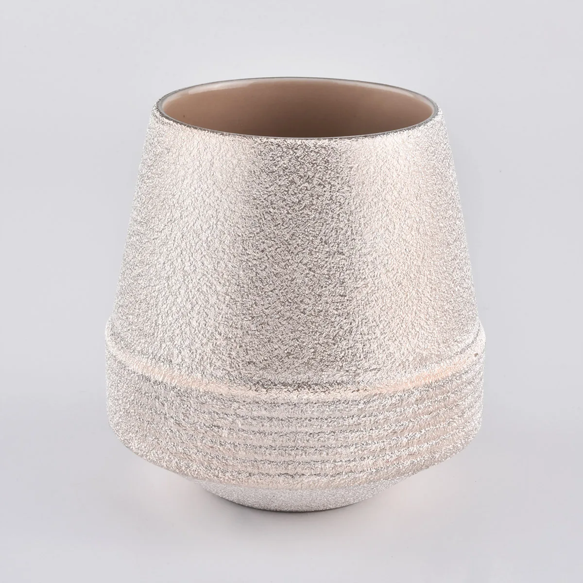 textured finished colorful ceramic candle jars