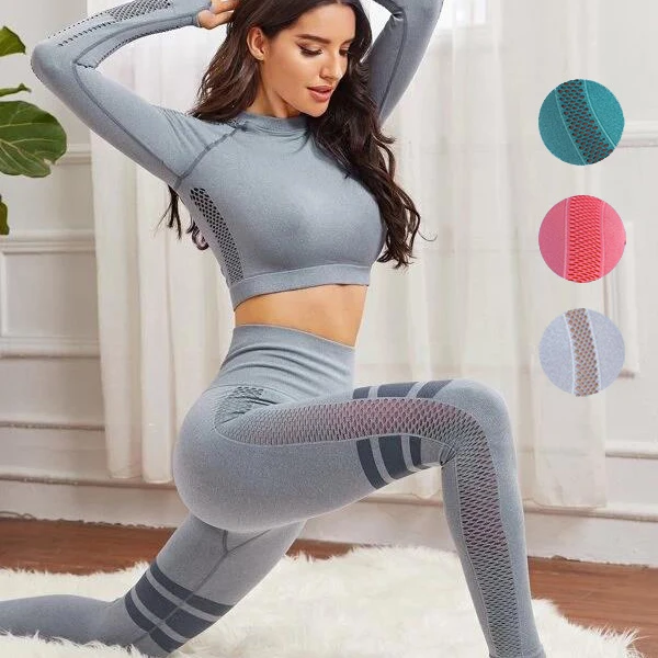 Women Ombre Capri Cropped Leggings Yoga Pants for Gym Fitness Workout Wear S M L