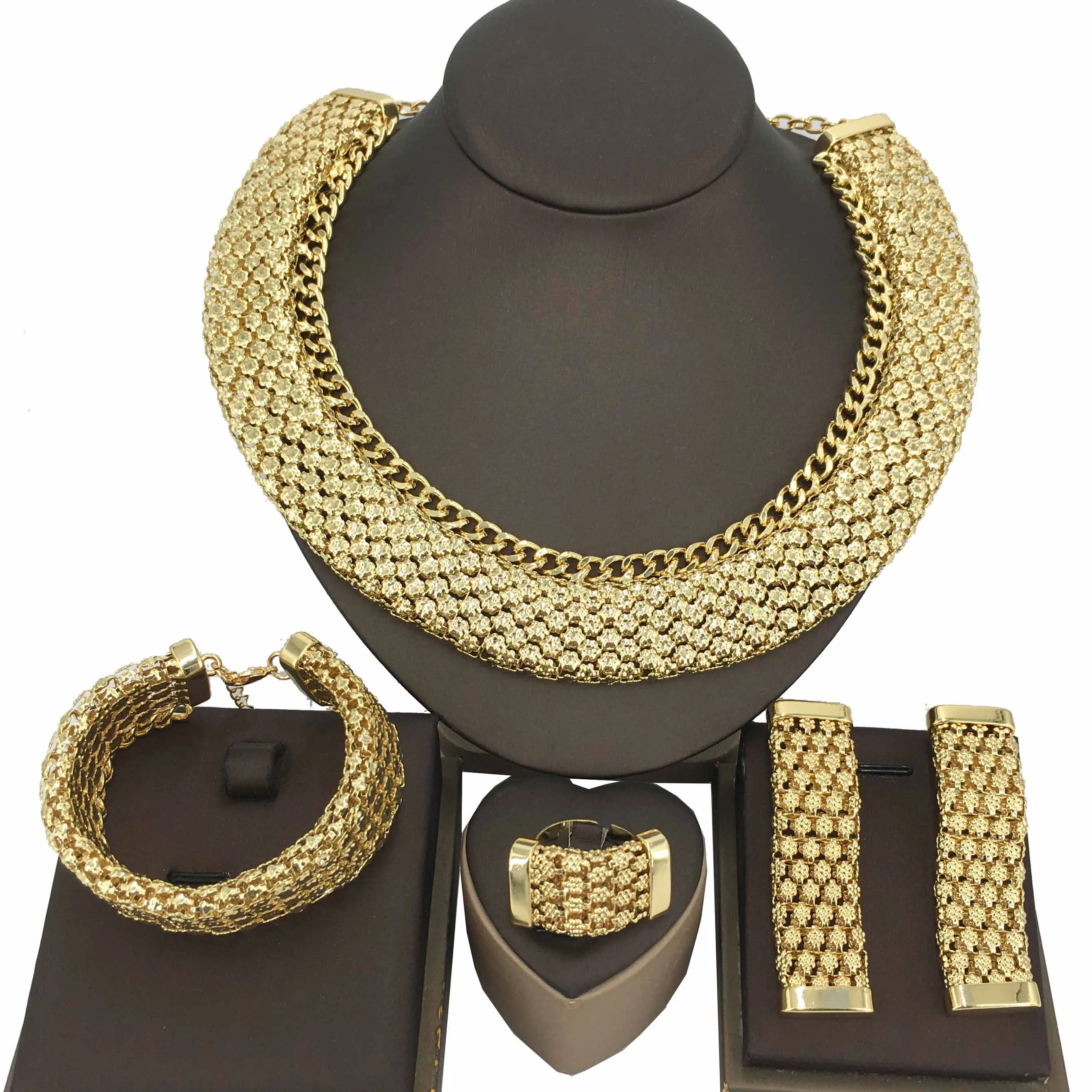 Yuminglai Brazilian Jewelry Set Including Bracelet Necklace Earrings