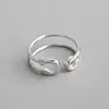INS Minimalist Jewelry Resizable paper clip shape safety pin Opening 925 Sterling Silver Rings
