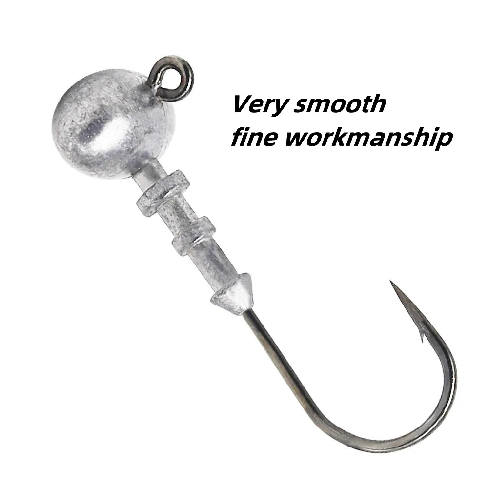 New Design 5g 7g 10g Colorful Lead Jig Head Oval Shape Lead Jig Head