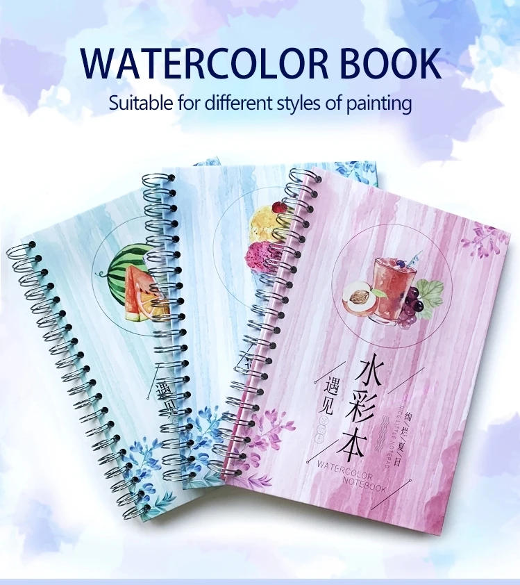 product-Custom Handmade Watercolor Books Painting Book With Watercolor Pen Notebook With Nice Paper 