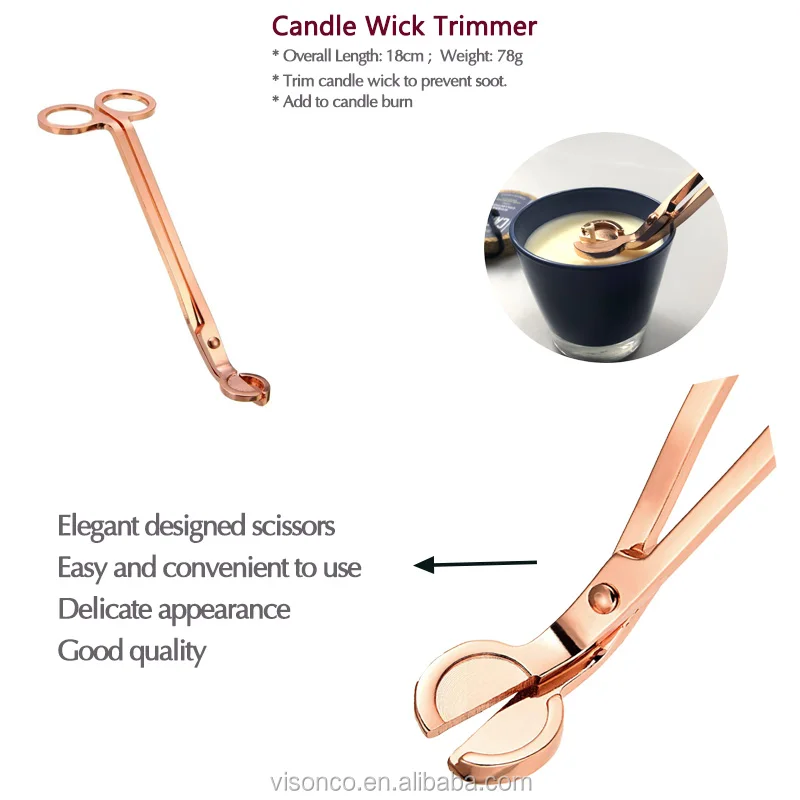 2020 Amazon Best Seller Rose Gold Candle Tools Wick Trimmer Wick