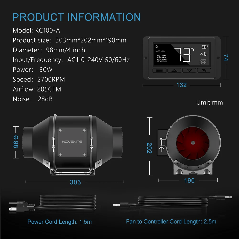 Exhaust Fan, Axial, ABS Plastic, KC100-A - detail 6