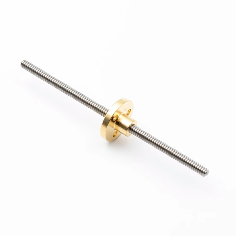 T3.5 3.5mm 304 Stainless Steel 200mm Lead Screw With Plastic Nylon Nut