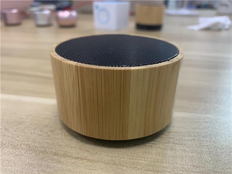Bamboo Altavoz De Bambu Portable Waterproof 3W Round Mini Speaker With Wireless Function For Smart Phone - ANKUX.COM