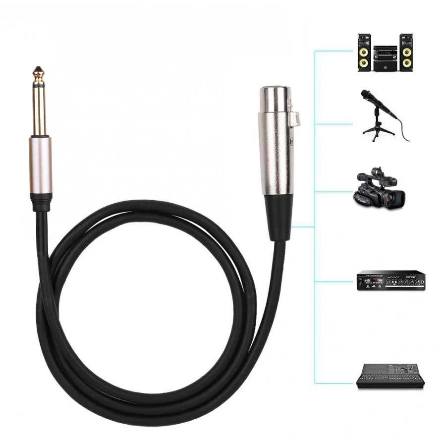 New Hot Microphone Wire Cord Xlr Female To Jack 6.35/6.5mm Male Plug Audio Lead Microphones