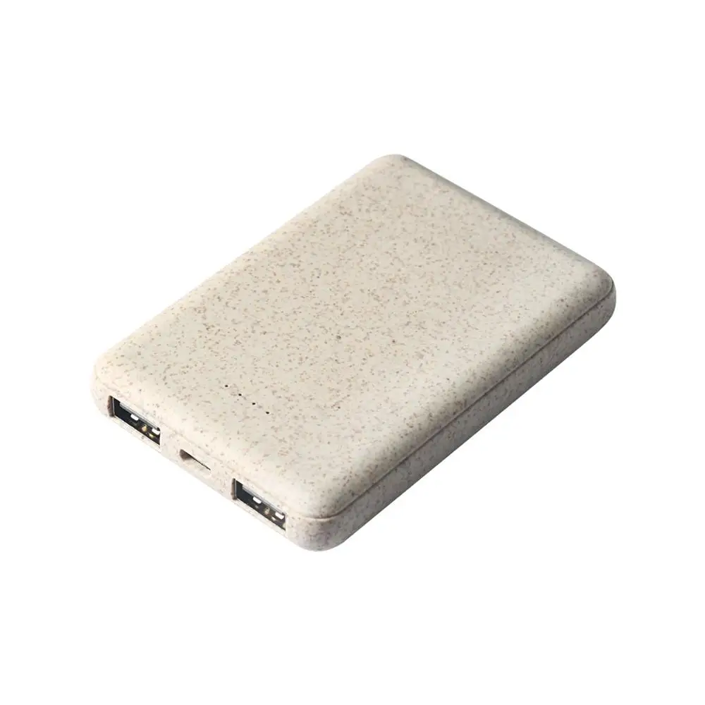 

New products electronics wheat straw green rechargeable Power banks