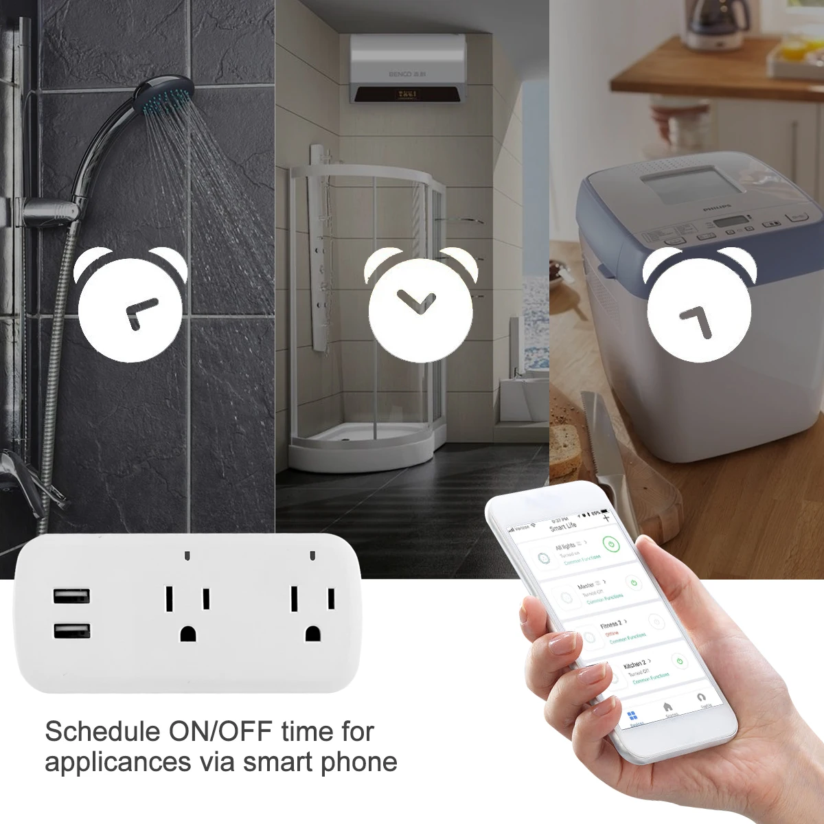 Teejoin Alexa Smart Home Electrical Power Timer App Usb Uk Tuya Smart Life Extension Wifi Smart Socket