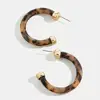 JD Jewelry Custom Classic Autumn and Winter Series leopard big C shape Acrylic acetate resin hoop earrings