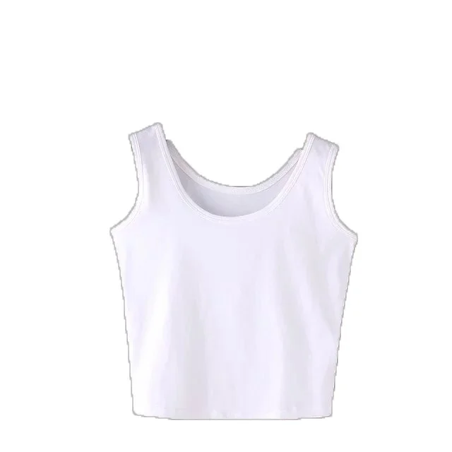 
Manufacture OEM customized cotton spandex summer clothes knitted blank wholesale clothing china 2020 crop top for women 