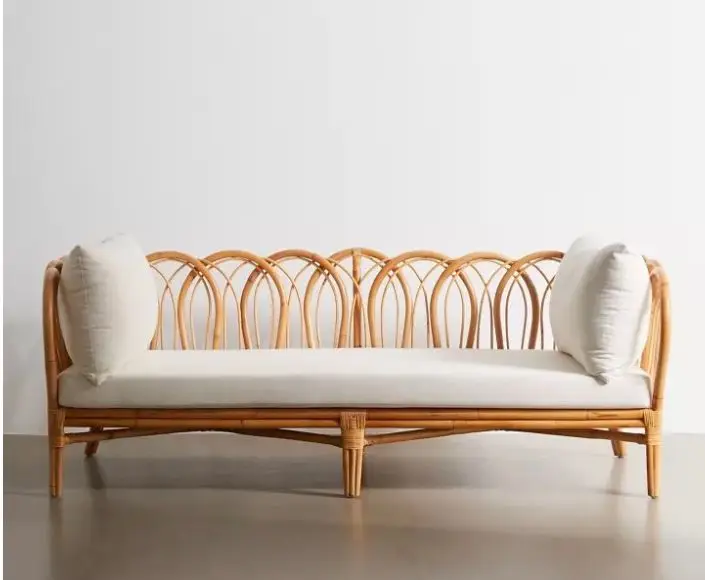 Luxury Mediterranean Natural Rattan Sofa Handicraft Decors For Living Room/villa/resort From