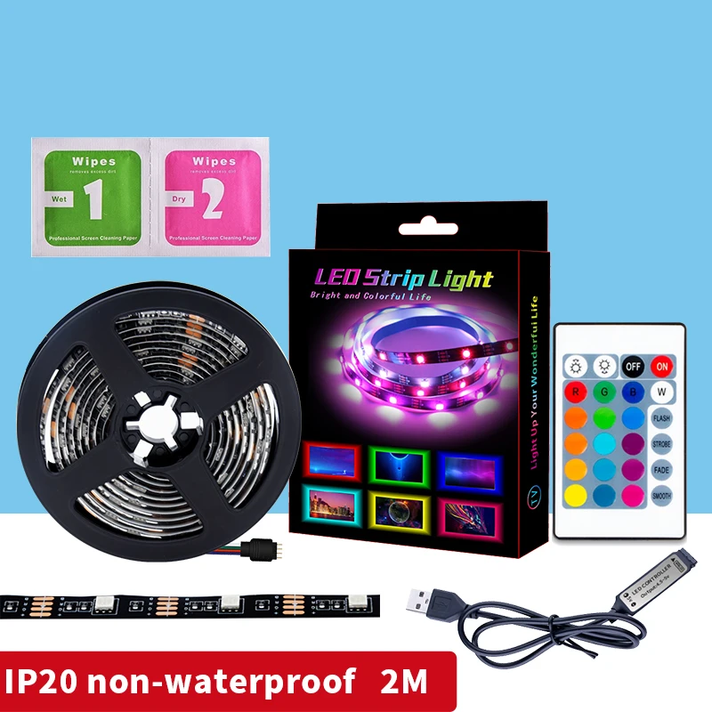 New products 2020 factory direct sale RGB led strips 2M 6.56ft USB TV strip lights