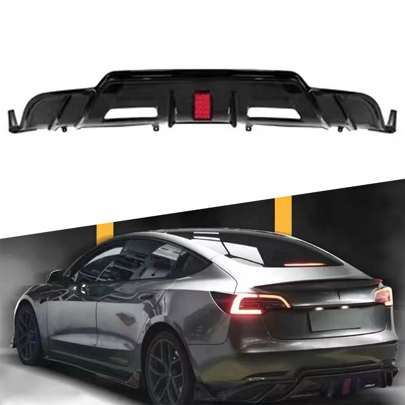 Full Dry Carbon Fiber Front Lip Rear Diffuser For Tesla Model 3 Bodykit