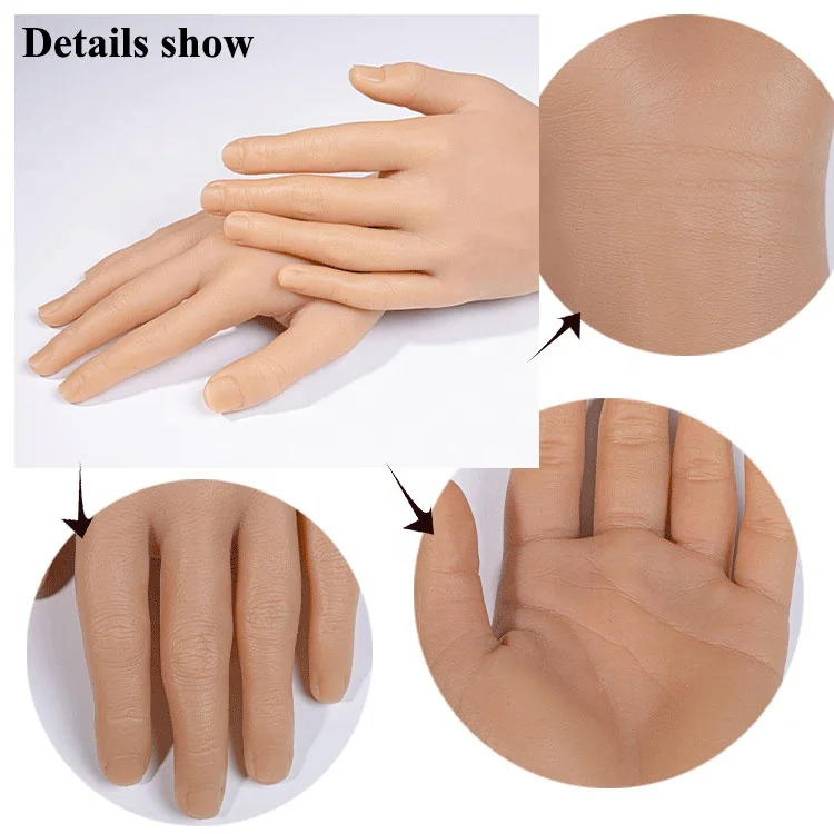 Ring Display a pair A203 Solid Silicone Male Hands Mannequin Hands 