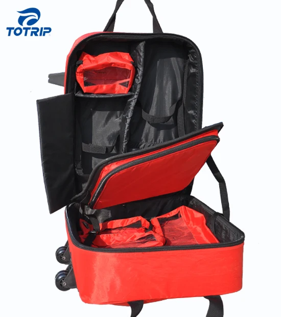 Professional large travel trolley EMT medical kit backpack