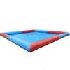 Square red blue cross inflatable pool high quality PVC material suitable for slide water park yard kids swimming pool