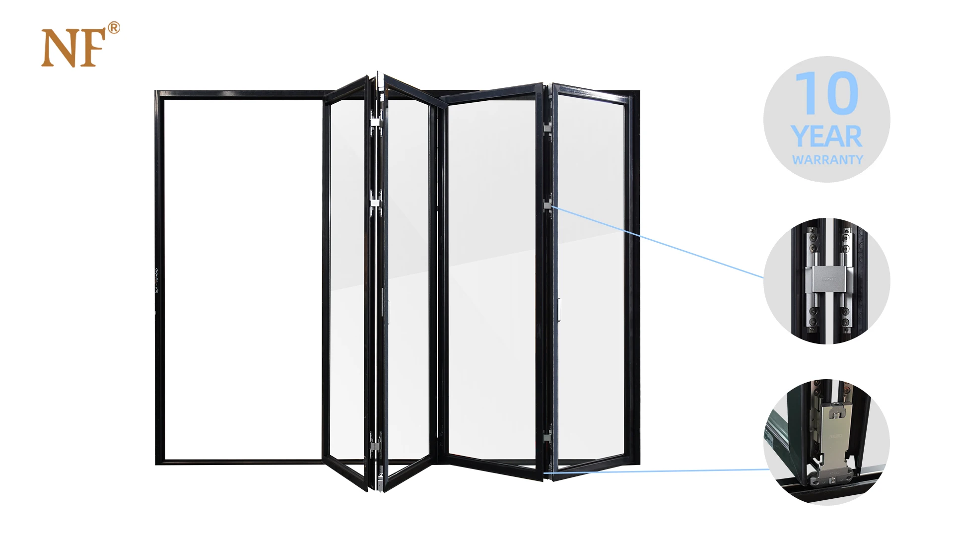 Nfrc Certification Aluminium Bifold Doors Villa Patio Aluminum Glass