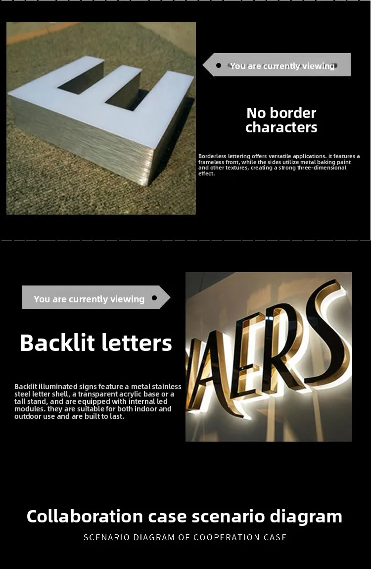 product custom made led illuminated art letter light for coffee shops clothing stores bars hair salons front desk counter sign design-4