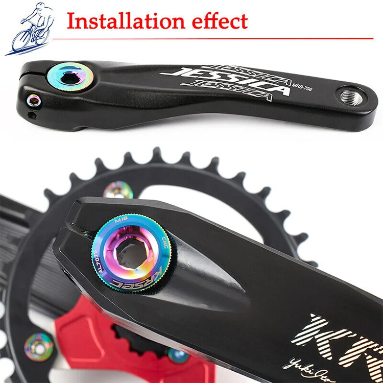 Colorful Krsec Crank Cover Screw Cap M18/m20 Mtb Crankset Crank Cover