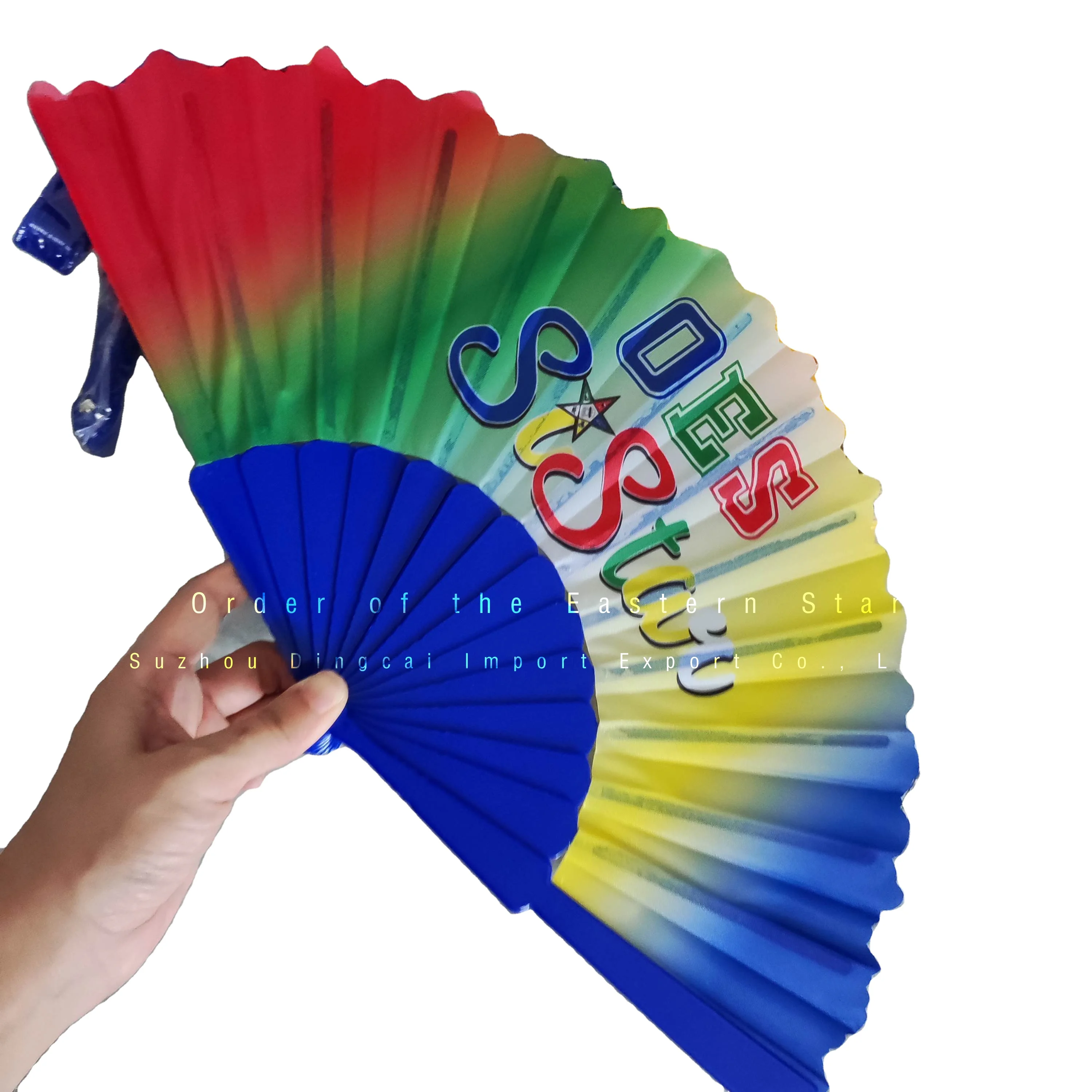 Hand-painted fan with starfish 23cm shop
