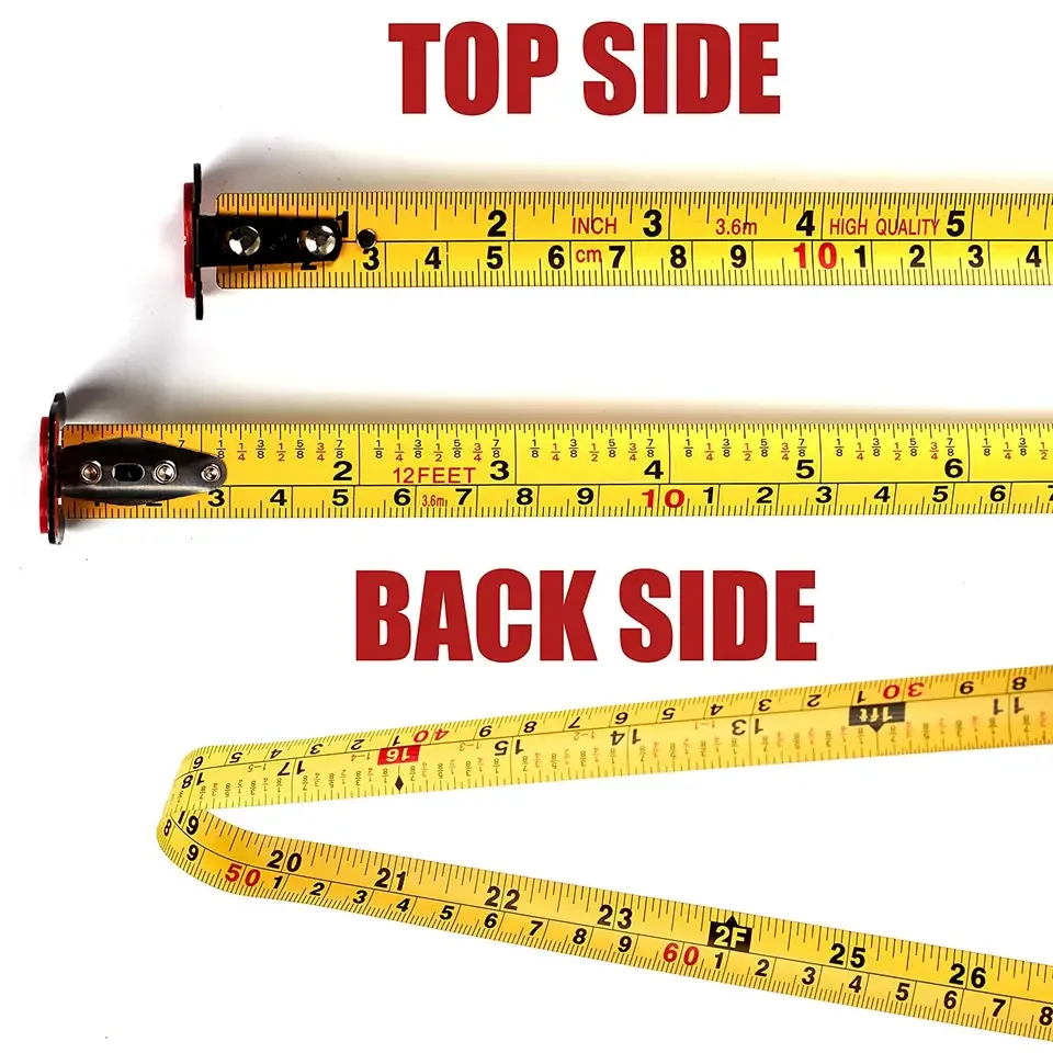 12 Foot Measuring Tape Measure Easy To Read Both Side Dual Ruler