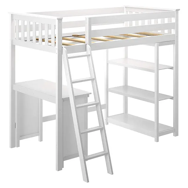White Bunk Bed With Desk For Kids Buy Bunk Bed Single With Desk
