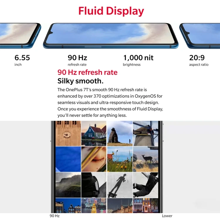 OnePlus 7T mobile phones 48MP Camera 6GB 8GB 12GB 128GB 256GB 6.55 inch large memory capacity OnePlus smart phone