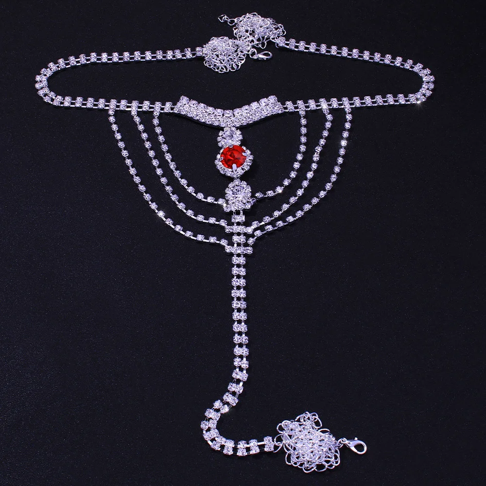 European American Ruby Bikini Body Chain Floral Pattern Thin Knitted ...