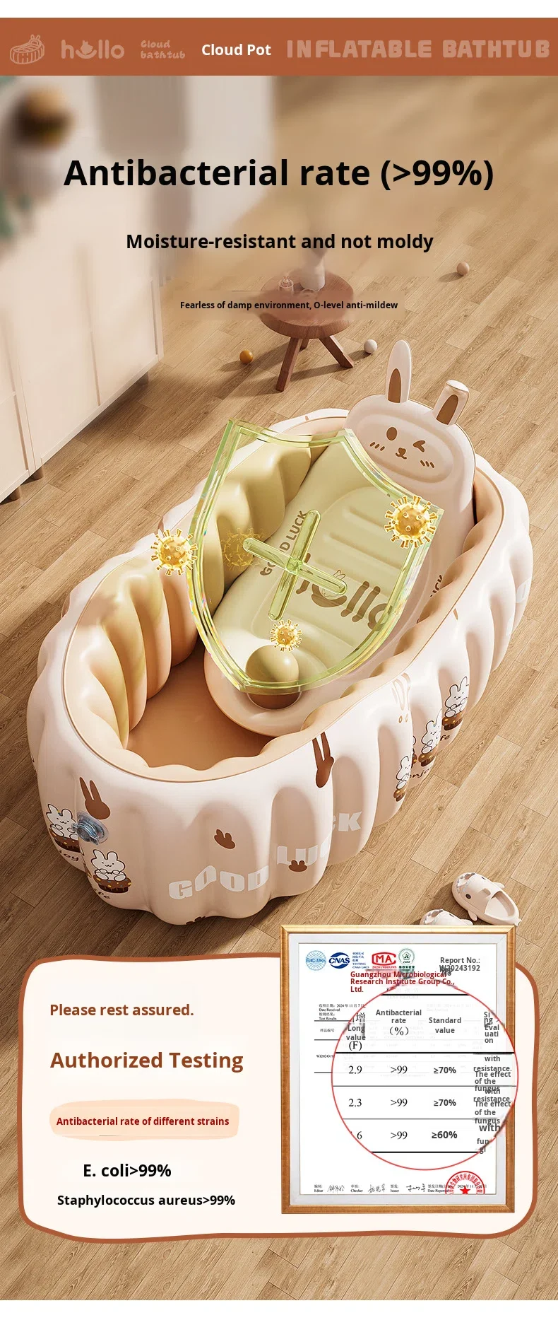Inflatable Baby Bathtub Foldable Antibacterial Pvc Bath Tub_voghion.com