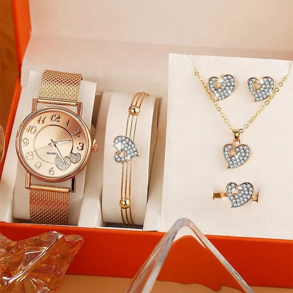 6373 Box + Watch + Bracelet 6-Piece Set for Women - Elegant  display picture 1