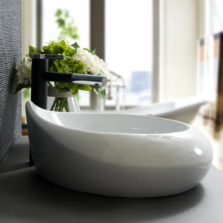 Hot new design water drop-shaped ceramic decorative  bathroom art wash basin