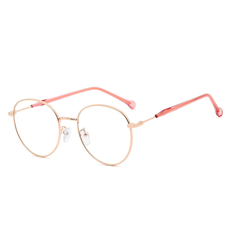 SHINELOT Hot Sale Amazon Style Anti Blue Light Glasses Blue Ray Block Computer Gaming Glasses Vintage Round Metal Frames